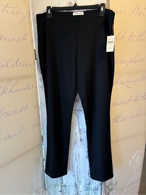 NEW Coldwater Creek Black Straight-Leg Pull-On Pants
